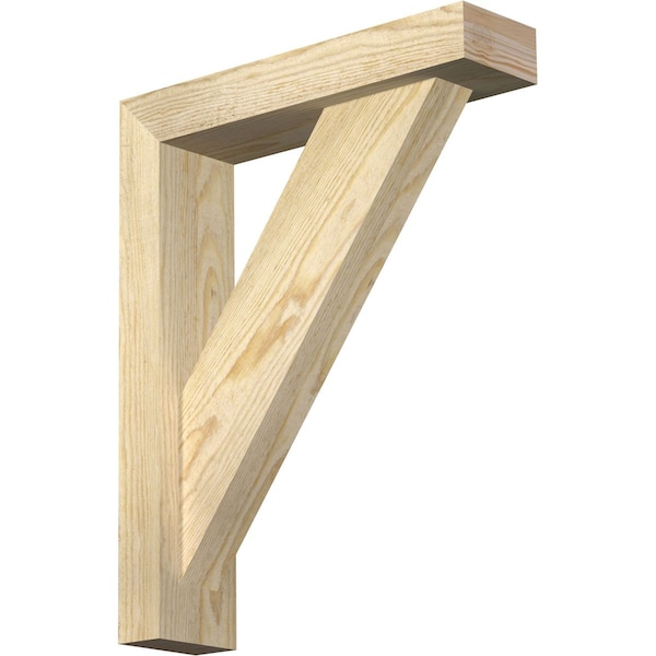 Ekena Millwork Traditional Block Rough Sawn Bracket w/ Offset Brace, Douglas Fir, 4"W x 16"D x 20"H BKT0402X16X20TRA05RDF - main